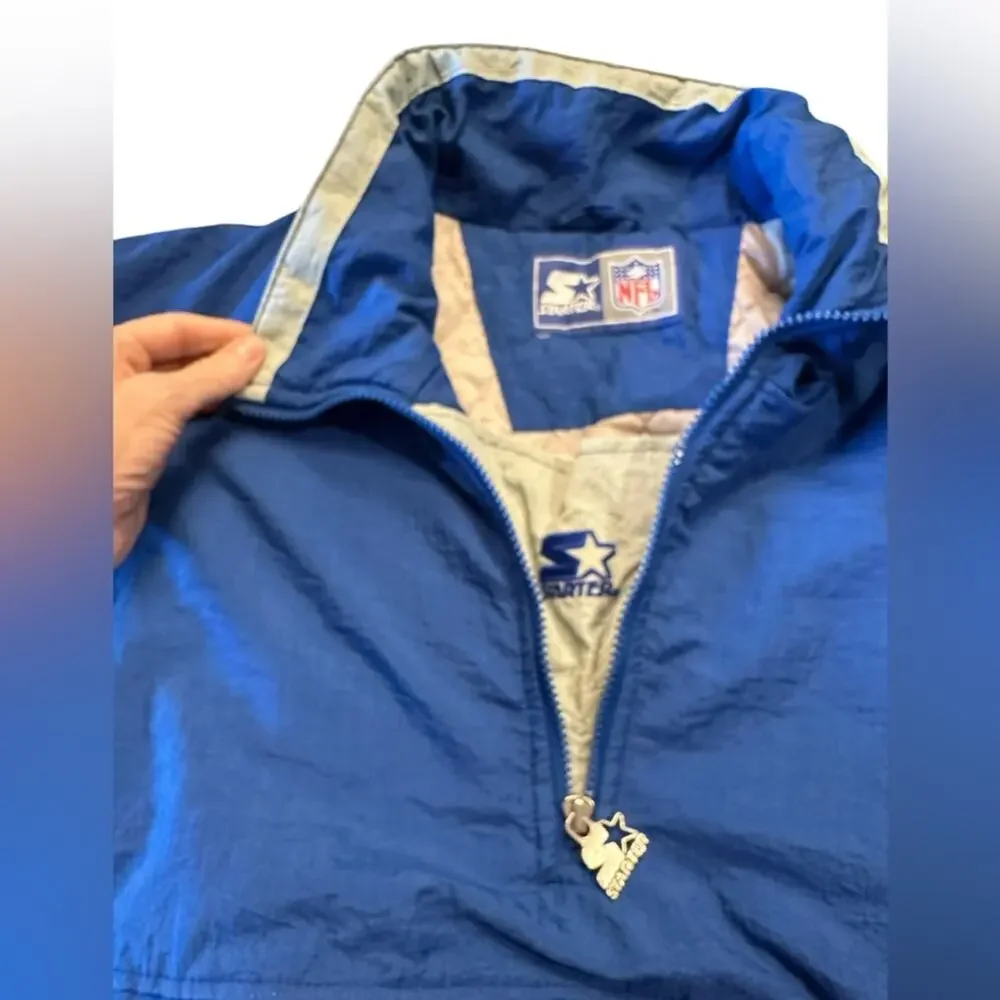 Starter Dallas Cowboys Blue and Gray Insulated Quarter Zip Jacket/Coat XXL - Picture 6 of 13
